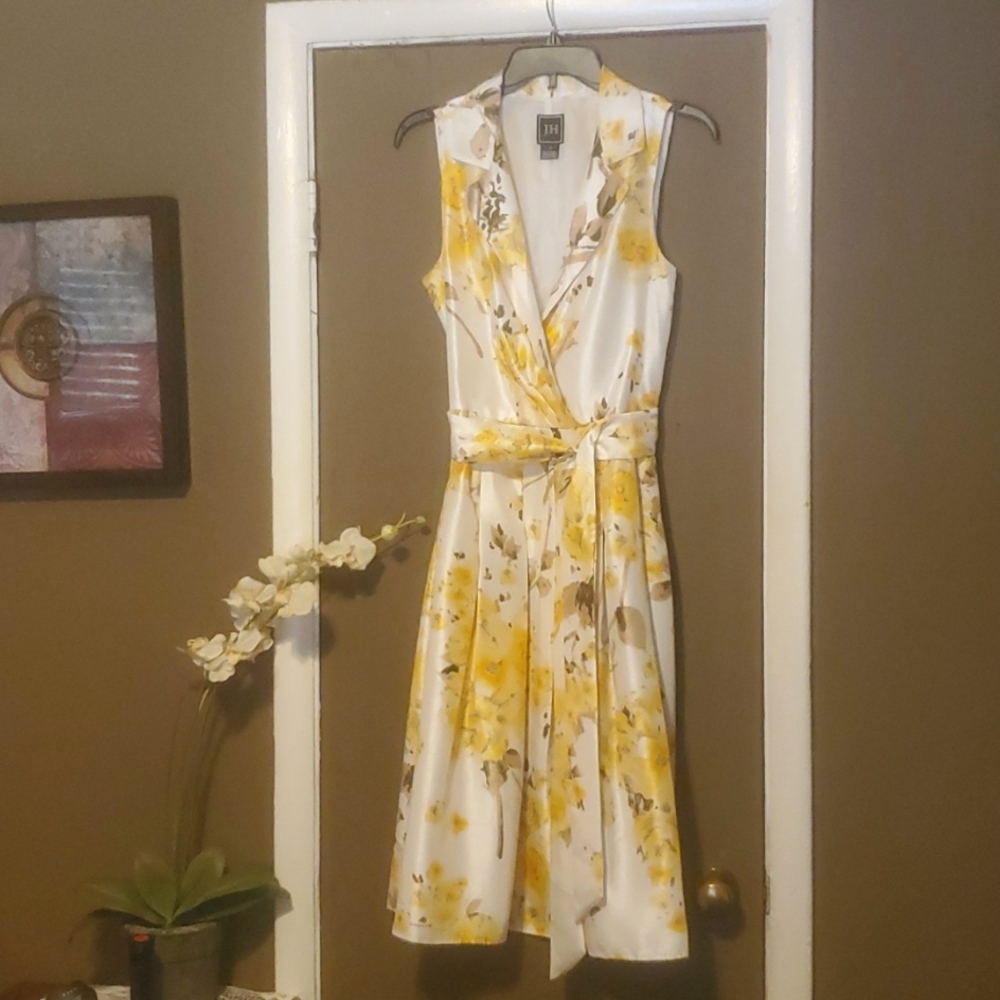 JH Yellow Floral Fit and Flair Dress